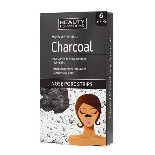 BEAUTY FORMULAS מדבקות צ'רקואל להוצאת שחורים מהאף 6 יחידות במארז