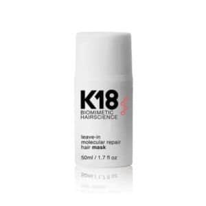 K18 hair מסכה לתיקון ושיקום מולקולרי של השיער ללא שטיפה 50 מ"ל לשימוש ביתי לתיקון נזק השיער ב-4 דקות