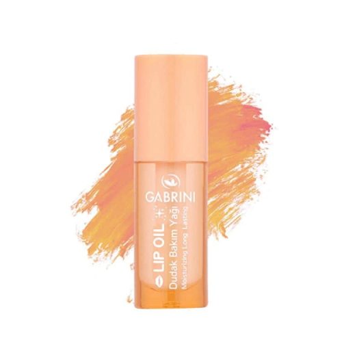 LIP OIL GABRINI - שמן חוחובה לשפתיים עם אפליקטור מיוחד , מעושר בויטמין E ללחות ומניעת יובש - בטעם אפרסק