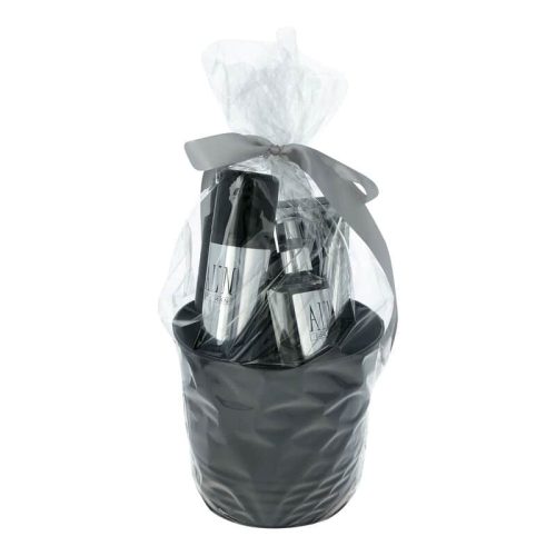 סט דלי SILVER MAN המכיל בושם א.ד.פ 50 מ"ל,אפטר שייב באלם 180 מ"ל,תחליב רחצה 750 מ"ל,דאודורנט 200 מ"ל